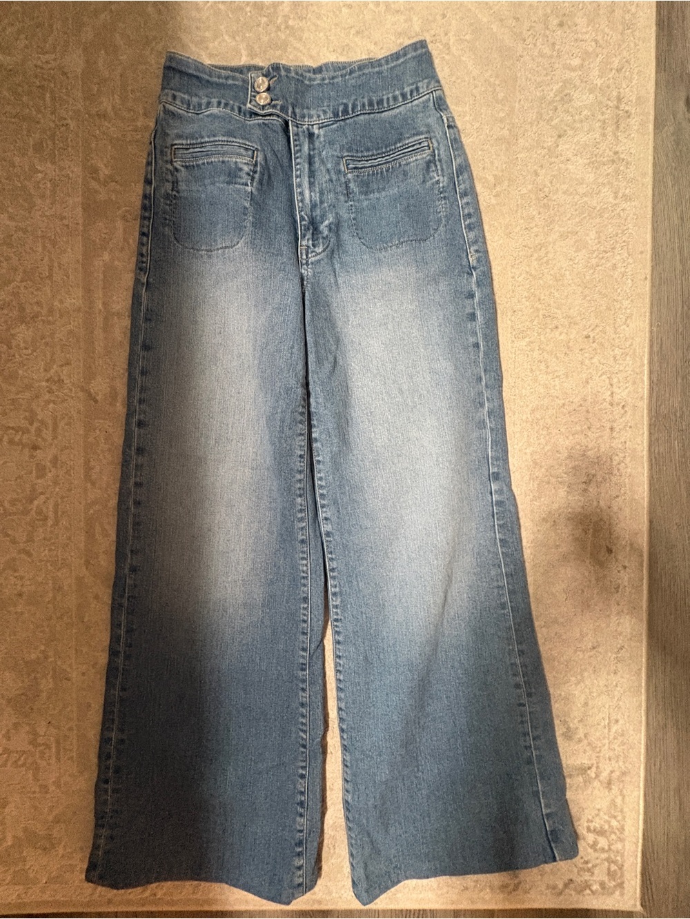 Frame Wide-Leg Women's Blue Jeans - High Waist
